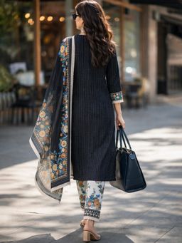 Handcrafted Woven Cotton Kurta Set