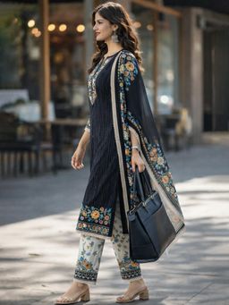 Handcrafted Woven Cotton Kurta Set